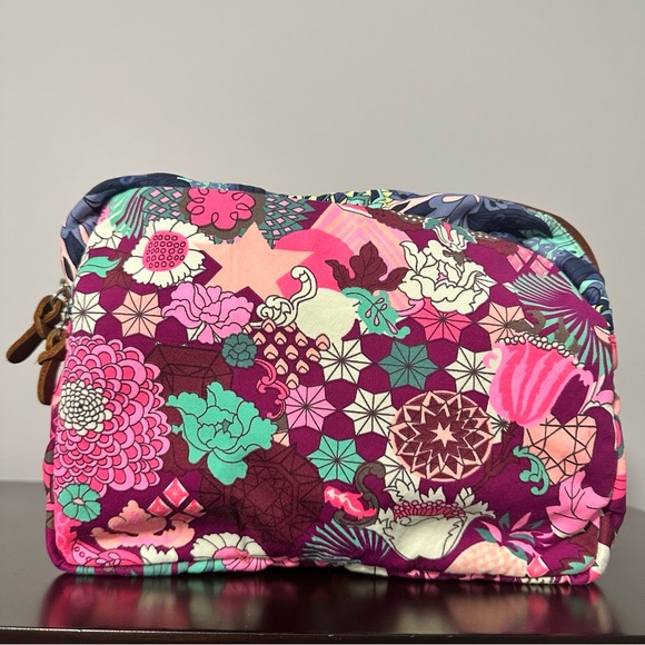 Maaji Large Cosmetic Make-up Travel Bag - 2 Zipper Compartments VGUC - Picture 3 of 12